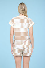 Load image into Gallery viewer, Striped Henley Top and Shorts Set
