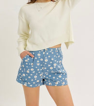 Load image into Gallery viewer, Floral Print Denim Shorts