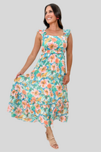 Load image into Gallery viewer, Watercolor Floral Print Midi Dress