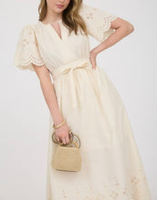 Load image into Gallery viewer, Embroidery Eyelet Detail Midi Dress