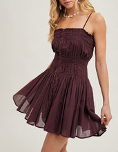 Load image into Gallery viewer, Smocked Button Down Mini Slip Dress