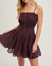 Load image into Gallery viewer, Smocked Button Down Mini Slip Dress