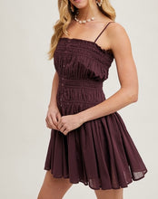 Load image into Gallery viewer, Smocked Button Down Mini Slip Dress