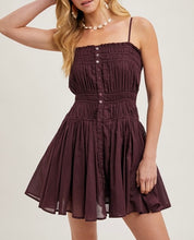 Load image into Gallery viewer, Smocked Button Down Mini Slip Dress