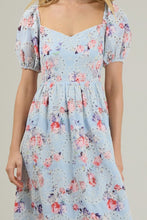 Load image into Gallery viewer, Eyelet Floral Puff Sleeve Midi Dress