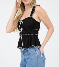 Load image into Gallery viewer, Contrast Trim Bow Blouse