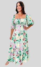 Load image into Gallery viewer, Button Down Puff Sleeve Maxi Dress
