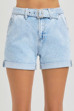 Load image into Gallery viewer, High Rise Belted Roll Up Shorts
