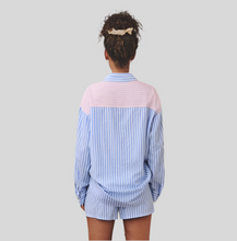 Load image into Gallery viewer, Colorblock Striped Button Down Blouse