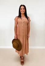 Load image into Gallery viewer, Sienna Faux Button Down Midi Dress