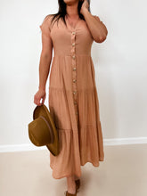 Load image into Gallery viewer, Sienna Faux Button Down Midi Dress