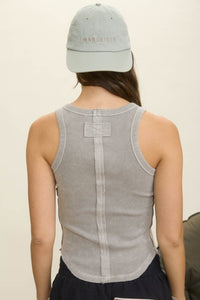 Washed Raw Edge Tank Top
