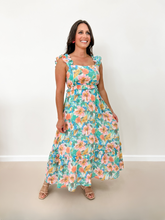 Load image into Gallery viewer, Watercolor Floral Print Midi Dress