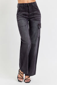 High Rise Wide Leg Cargo Jeans