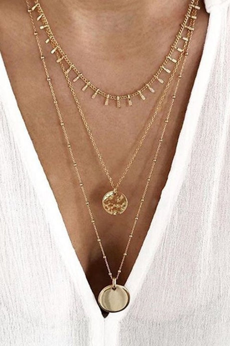 Layered Chain Charm Necklace