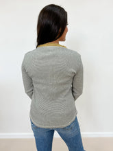 Load image into Gallery viewer, Distress Wash Thermal Henley Top