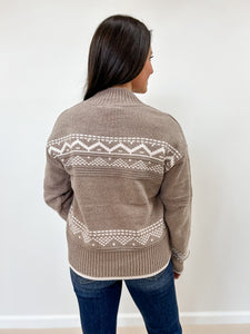 Half Mock Neck Nordic Sweater