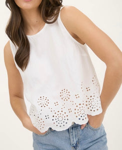 Eyelet Hem Blouse