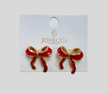 Load image into Gallery viewer, Enamel Bow Earrings