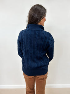 Cable Knit Half Zip Sweater