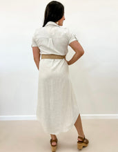 Load image into Gallery viewer, Collared Button Down Midi Dress with Belt