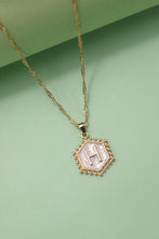 Load image into Gallery viewer, Hexagon Charm Initial Necklace