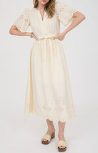 Load image into Gallery viewer, Embroidery Eyelet Detail Midi Dress