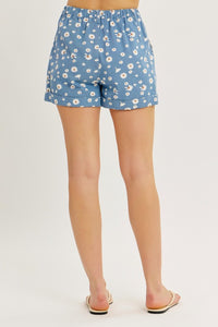 Floral Print Denim Shorts