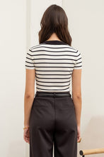 Load image into Gallery viewer, Striped Collared Sweater Top