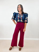 Load image into Gallery viewer, Stretch Wide Leg Jeans (Wine)