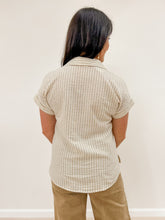 Load image into Gallery viewer, Striped Short Sleeve Button Up Top