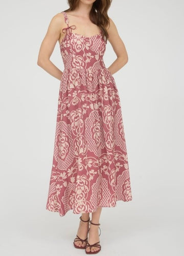 Floral Damask Midi Dress