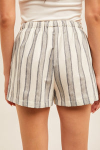 Elastic Waist Striped Shorts