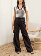 Load image into Gallery viewer, Striped Collared Sweater Top