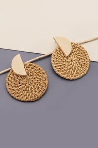 Raffia Geo Post Earrings