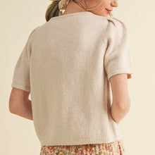 Load image into Gallery viewer, Short Puff Sleeve Sweater Cardigan