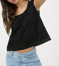 Load image into Gallery viewer, Eyelet Lace Trim Button Down Blouse