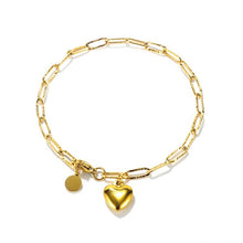 Load image into Gallery viewer, Link Bracelet with Heart Charm