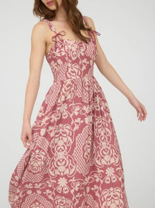 Floral Damask Midi Dress