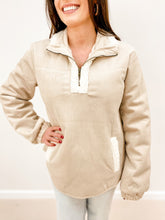 Load image into Gallery viewer, Sherpa Lined Half Zip Pullover