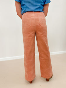 High Rise Wide Leg Suede Pants