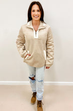 Load image into Gallery viewer, Sherpa Lined Half Zip Pullover