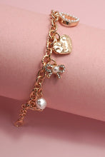 Load image into Gallery viewer, Heart and Bow Charm Bracelet