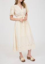 Load image into Gallery viewer, Embroidery Eyelet Detail Midi Dress
