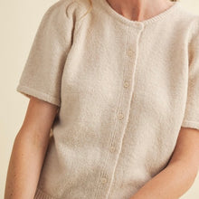 Load image into Gallery viewer, Short Puff Sleeve Sweater Cardigan