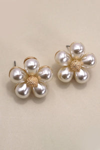 Floral Pearl Stud Earrings