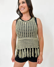 Load image into Gallery viewer, Crochet Knit Fringe Hem Tank Top