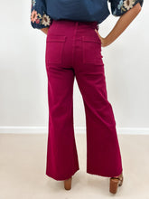 Load image into Gallery viewer, Stretch Wide Leg Jeans (Wine)