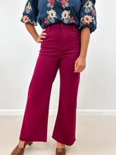 Load image into Gallery viewer, Stretch Wide Leg Jeans (Wine)