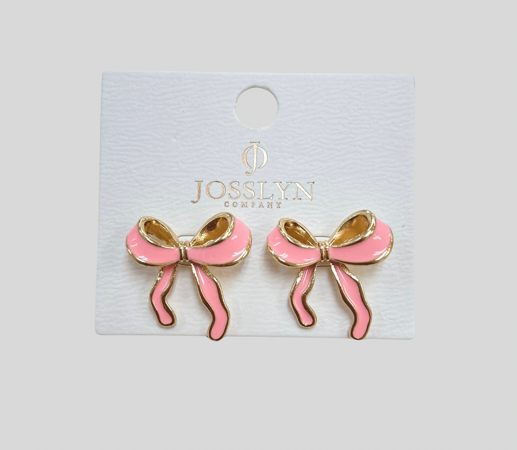 Enamel Bow Earrings